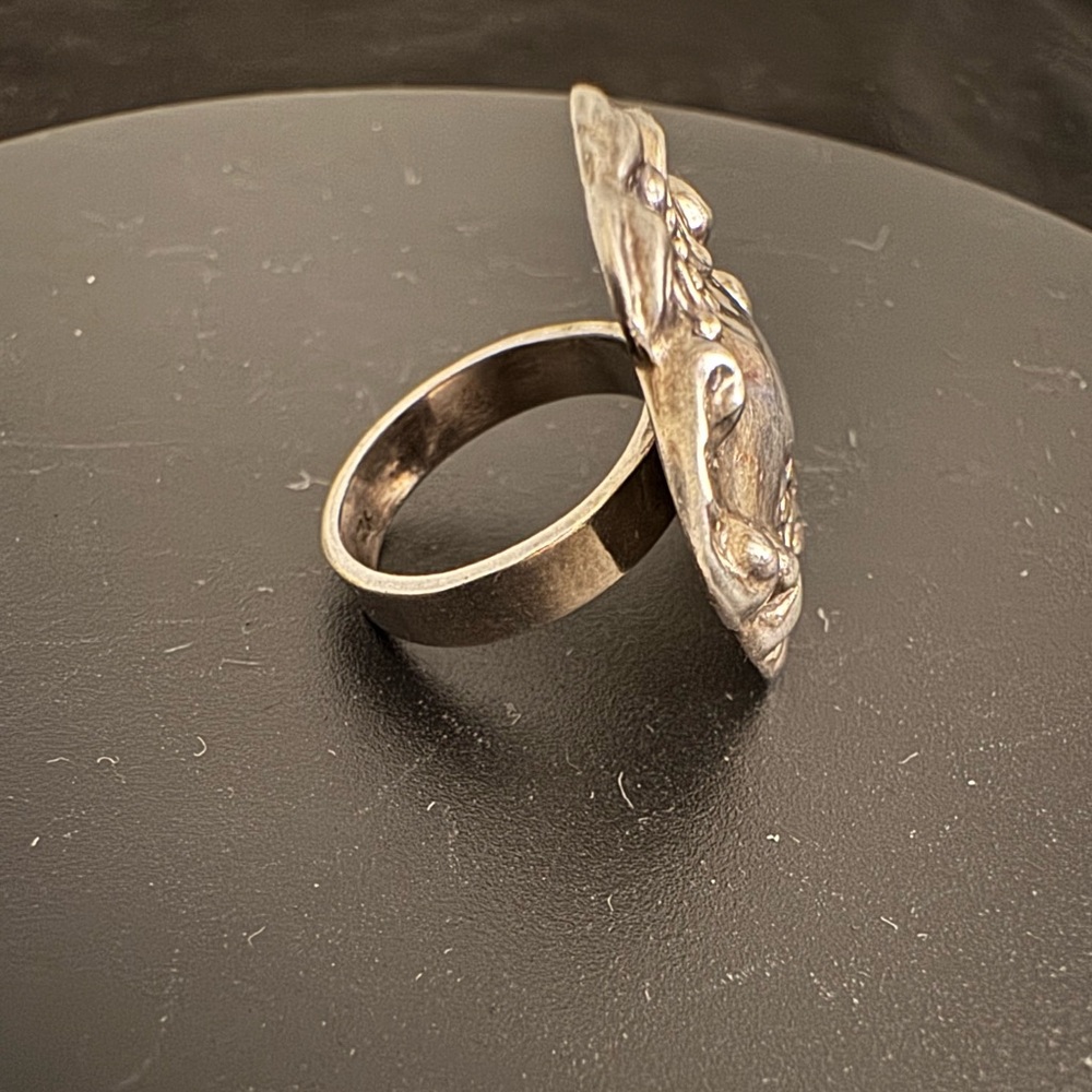 925 Sterling Silver Boho Statement Ring - image 3